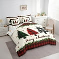 thumbnail image 3 of Feelyou 7-Piece Cartoon Xmas Tree King Comforter Set, Kid Black Red Buffalo, 3 of 7