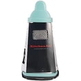 thumbnail image 6 of Gourmet 4-Sided Stainless Steel Box Grater for Fine, Medium and Coarse Grate, and Slicing, Detachable 3 Cup Storage Container and Measurment Markings, Dishwasher Safe, 10 inches tall, Aqua, 6 of 8
