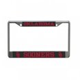 thumbnail image 1 of Oklahoma Sooners Carbon Fiber Design Chrome License Plate Frame, 1 of 1