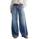 thumbnail image 1 of Pantalones vaqueros anchos con forma de flamencos, cintura media, punto holgado, para mujer, 1 of 6
