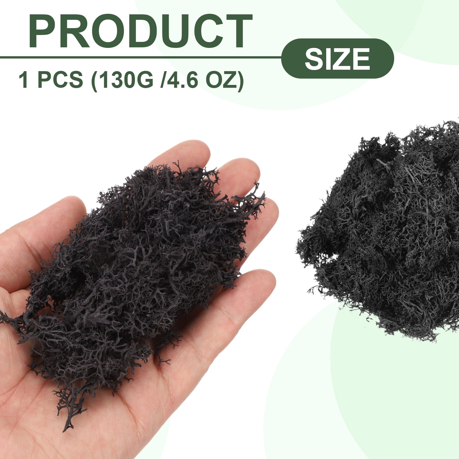 Uxcell 4.6oz Preserved Reindeer Moss Black Decorative Artificial Fake Moss