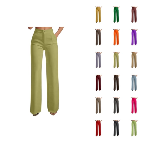 Dress Pants Women High Waisted Straight Leg Slacks Business Casual Office Work Pants with Pockets