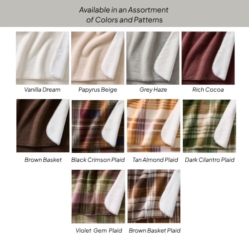 Better Homes & Gardens Almond Plaid Faux Wool Reverse to Faux Fur Throw, 50" x 72"