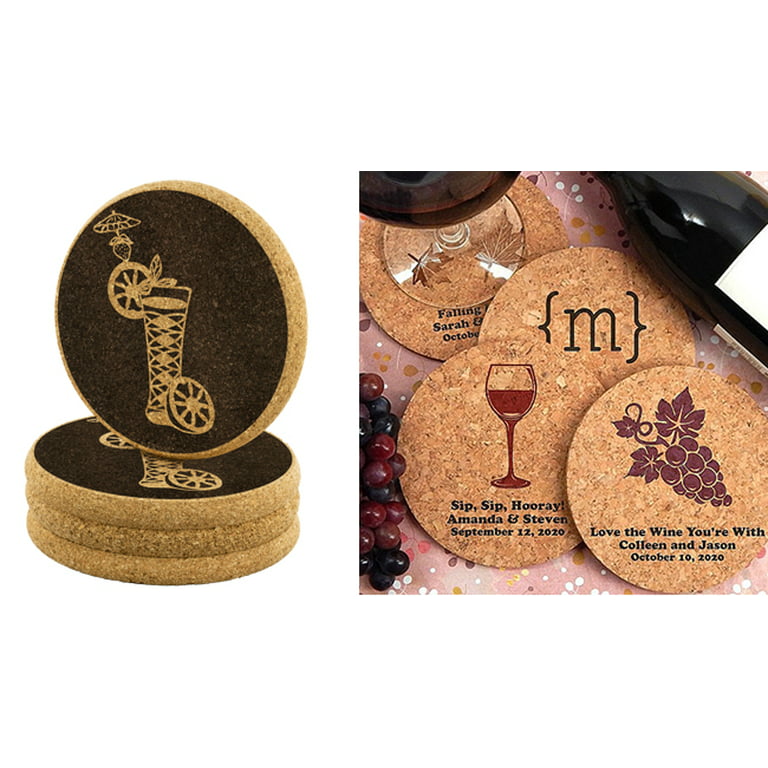 Ving 10 Pack Round Cork Coasters 3.9 inch Diameter for Cold Drinks Wine Glasses Plants Cups Mugs for Laser Engraving Hand Paint, Size: 100mm x 5mm (