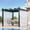 Blue, variant on Riedhoff 10x10 ft Retractable Outdoor Patio Wood-Grain Aluminum Pergola with Canopy,Side Mesh,White