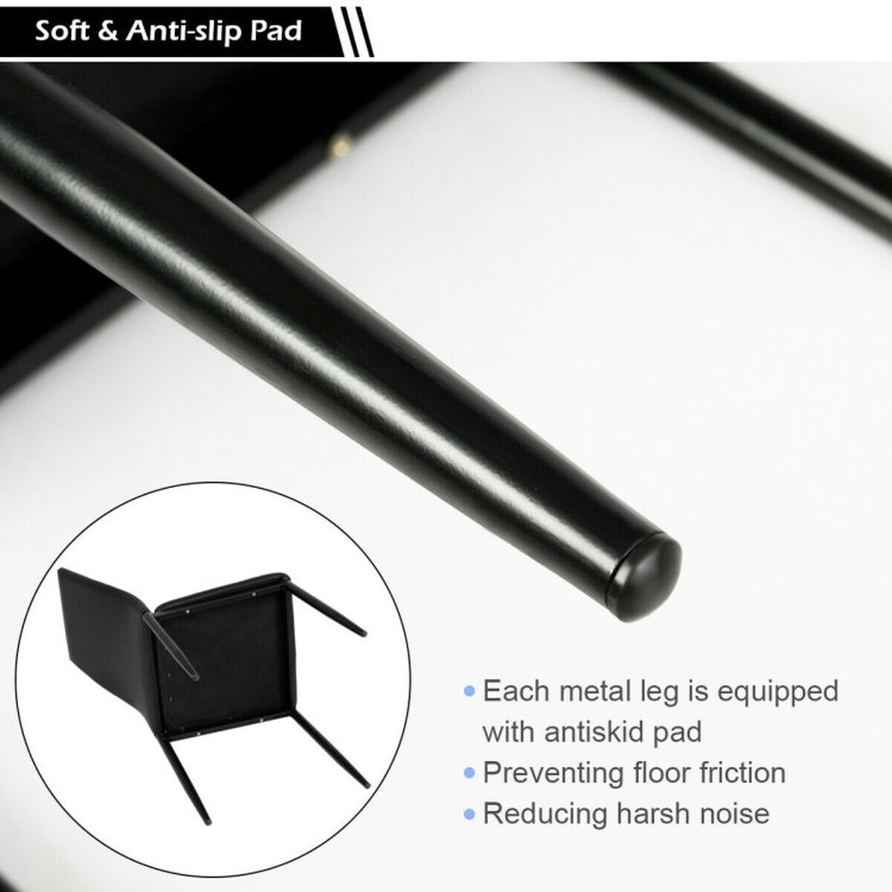 Demi Bonn Set of 6 High Back Dining Chairs with Stackable Space Saving Design for Living Room, Black