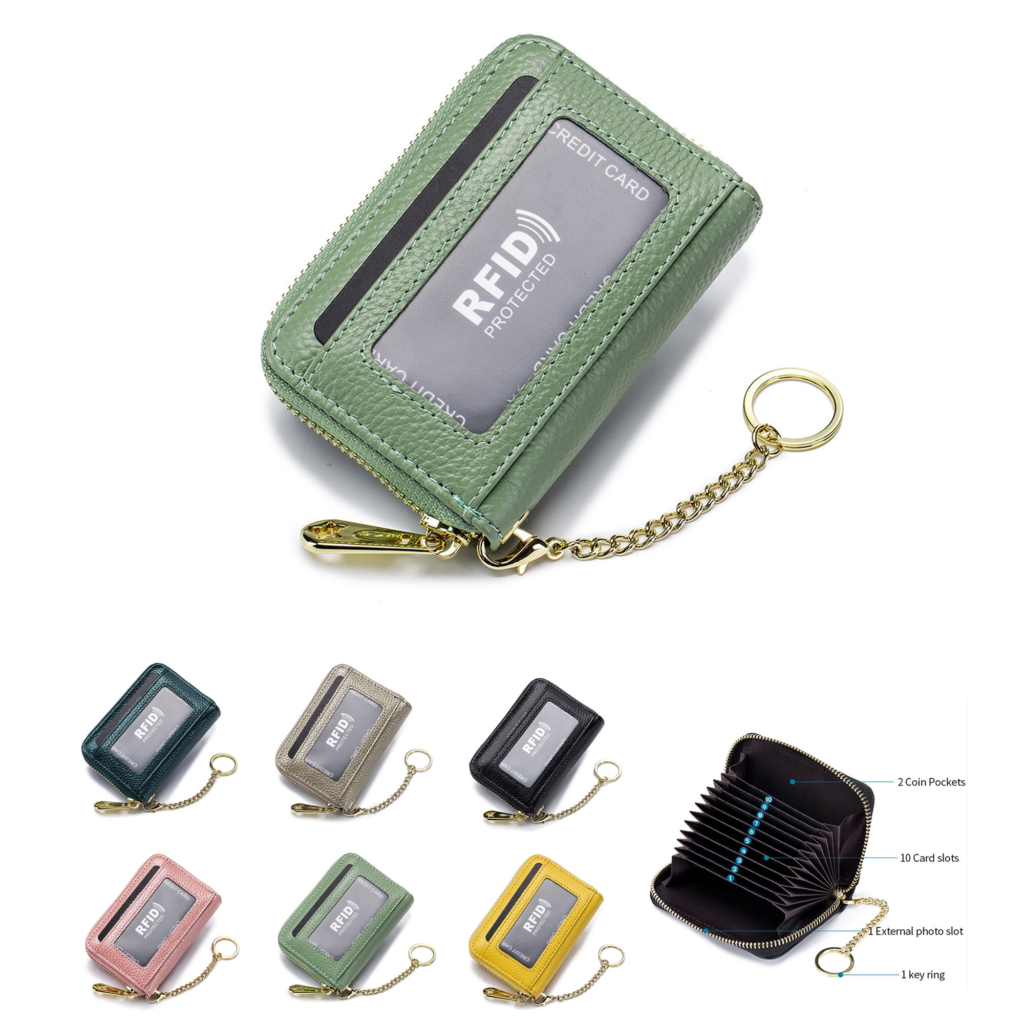 Wristlet Credit Card Holder ID Case Keychain for Car Keys with