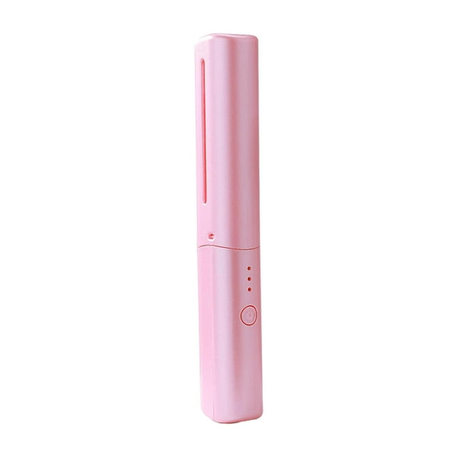 Cepillo alisador de pelo inalámbrico con carga USB, multifuncional, inalámbrico y portátil. Rosa