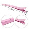 thumbnail image 3 of 24 Packs Duck Bill Clips, 3.35 Inches Rustproof Metal Alligator Curl Clips with Holes for Hair Styling, Hair Coloring, Pink, 3 of 5