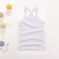 thumbnail image 2 of Girls Cute Shirts Racerback Tank Top Sleeveless Solid Toddler Clothes for Girls Gymnastics Playwear White 9-12 Years, 2 of 4