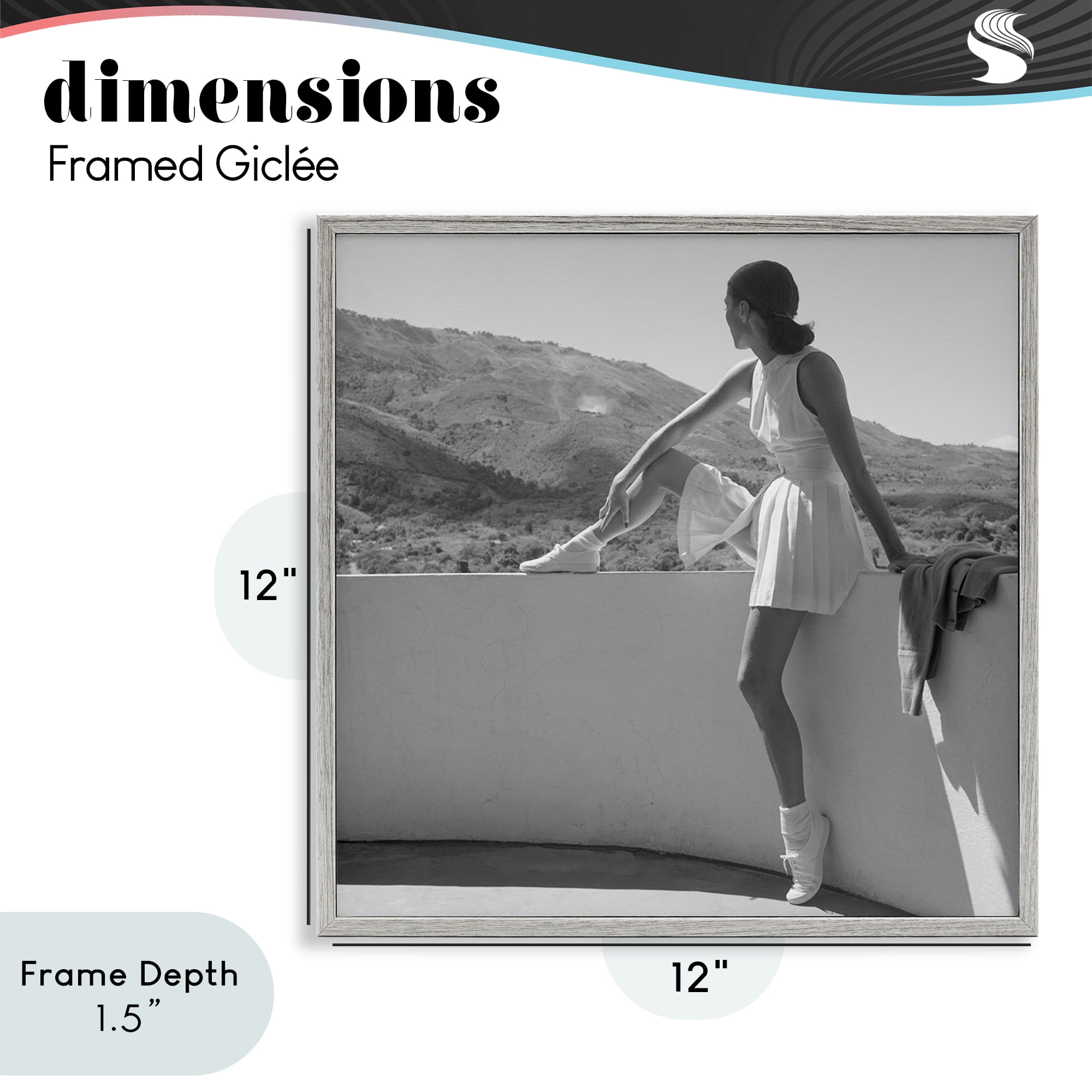 Stupell Industries Woman In Tennis Outfit Gray Framed Giclee Art, design by Toni Frissell
