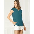 thumbnail image 4 of Camiseta Manga Tulipán Cuello En V Básico Para Mujer Azul eléctrico XL Allegra K, 4 of 6