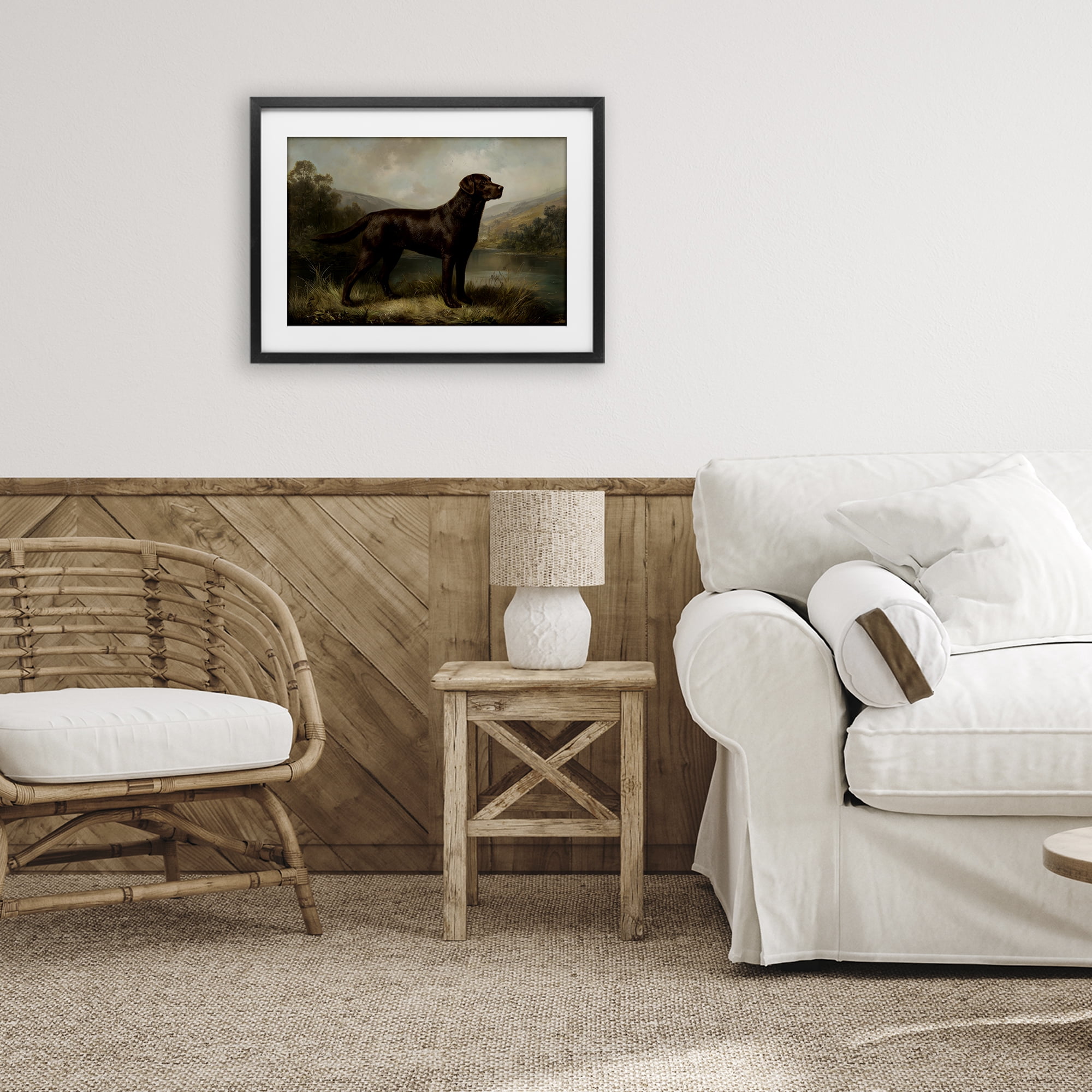 Stupell Industries On Alert Hunting Dog Black Framed Print Under Glass, design by Petal Prints Design