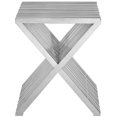 thumbnail image 2 of Table d'Appoint Presse LexMod en Acier Inoxydable, Argent, 2 of 3