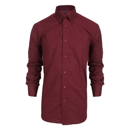 Lee Hanton Men's Long Sleeve Spread collar Button Down Dress (Best Dress Shirt Collar)