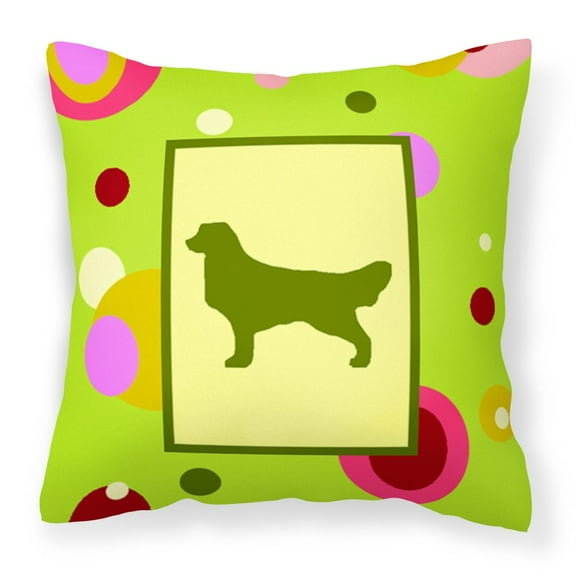 Carolines Treasures CK1033PW1414 Golden Retriever Decorative   Canvas Fabric Pillow 14Hx14W multicolor