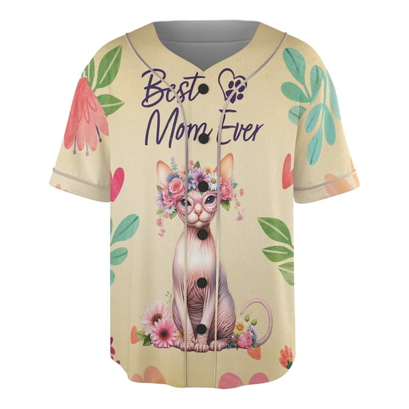 Best Sphynx Mom Ever Happy Mother's Day All Over Print 3D Baseball Shirt Cat Lover Kitten Owner Gifts Idea Softball Sport - 02002