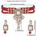 thumbnail image 2 of Efulgenz Indian Jewelry Set Crystal Choker Faux Pearl Multi Layered Strand Beaded Necklace Earrings Bollywood Jewelry Set for Women, Maroon, 2 of 5