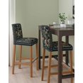 thumbnail image 2 of Black Flowers Bar Stool Covers Set of 2, Spring Floral Elegant Pastoral Vintage Stretch Washable Bar Chair Covers with Backs, Removable Pub Counter Height Chair Cover for Kitchen Dining Room Cafe, 2 of 7
