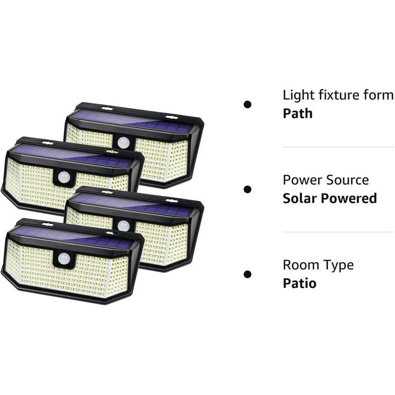 Aootek Solar Outdoor Motion Sensor Lights 2500Lm Solar Panel to 15.3 in and 3 Modes Security Permanent On All Night Smart Brightness Control with