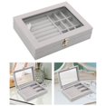 thumbnail image 3 of kurtrusly Stackable Jewelry Tray Multipurpose Portable Velvet for Rings Earring Bangle Gray 7.87 Inchx5.91 Inchx1.89 Inch 1Set, 3 of 6