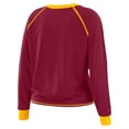 thumbnail image 3 of Women's WEAR by Erin Andrews Burgundy/Gold Washington Commanders Tie-Front Long Sleeve Top, 3 of 4