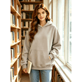 thumbnail image 2 of Women's Oversized Solid Hoodie, Casual Long Sleeve Pullover Hooded Sweatshirt with Kangaroo Pocket, Loose Fit Basic Daily Tops for Fall Winter, 2 of 5