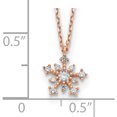 thumbnail image 4 of 14K Rose Gold Cz Snowflake With 1In Ext. Necklace Made In Vietnam sf2781-15, 4 of 6