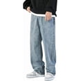 thumbnail image 1 of Pantalones vaqueros holgados Y2K para hombre, estilo hip hop, de pierna recta, lavados, vintage, para adolescentes, para patineta, ropa de calle, 1 of 5