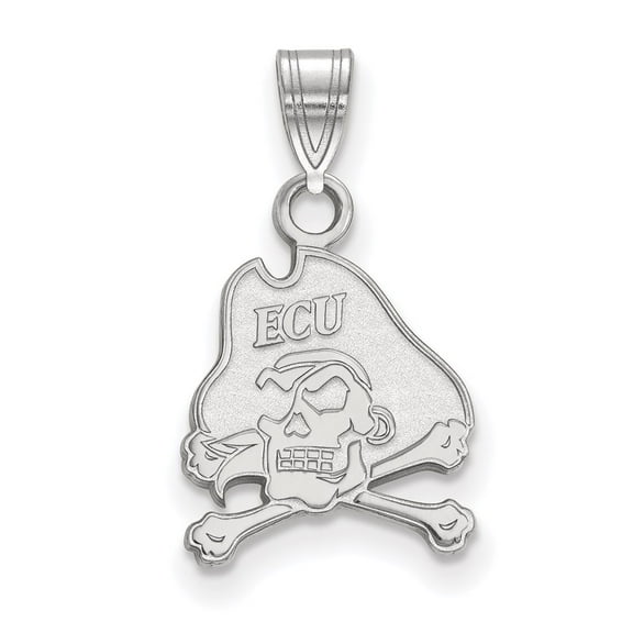 Sterling Silver LogoArt East Carolina University Pirate Small Pendant Charm