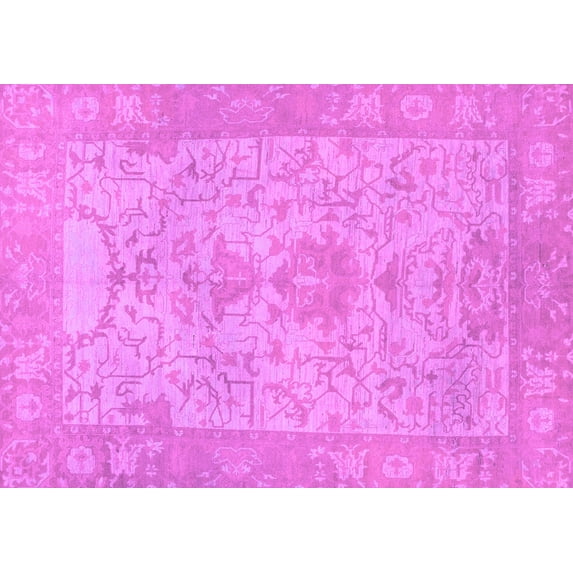 Ahgly Company Indoor Rectangle Oriental Purple Traditional Area Rugs, 7' x 9'