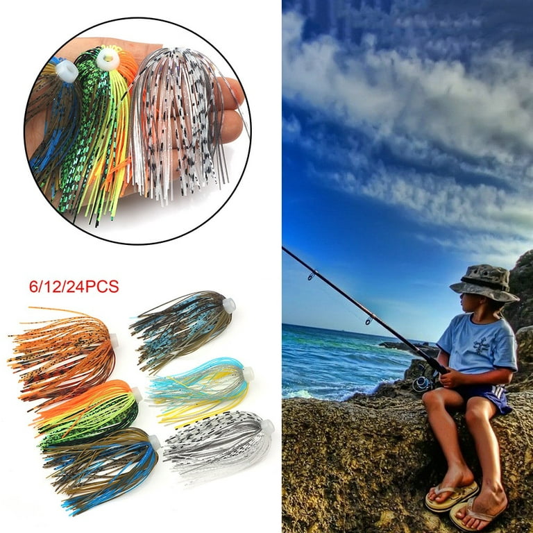 Mduoduo 12 Bundles Bass Jig Skirts 88 Strands Fishing Jig Skirt Lure Tackle  Craft 