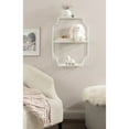 thumbnail image 3 of Kate and Laurel Ciel Glam Geometric Wall Shelf, 18 x 24, White, Decorative Shelves for Use as Over-the Toilet Storage or Bedroom Display Shelving, 3 of 10