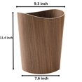 thumbnail image 2 of Basurero de madera de 2,3 galones (aprox. 7,9 litros) para el hogar o la oficina, redondo, de madera natural japonesa, ligero y resistente (Madera oscura-B), 2 of 5