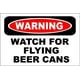thumbnail image 1 of (Metal de aluminio) Advertencia de latas de cerveza voladoras Tamaño: Letrero novedoso de metal de 8 x 12 pulgadas, 1 of 4