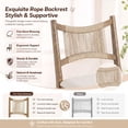 thumbnail image 4 of Dayalane Farmhouse Bar Stools Set of 2, 25.5" Counter Height Bar Stools with Paper Cord Woven Back and Solid Wood Frame, Chenille Upholstered Kitchen Island Chairs for Bar Restaurant Kitchen, Beige, 4 of 10