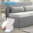 thumbnail image 4 of Mjkone Twin Size Convertible Sofa Bed, Modern Pull Out Linen Sleeper Sofa Couch, Revesible Couch Bed with Cushions&Throw Pillows for Small Place/Apartment/Living Room/Office/Studio(Light Gray), 4 of 8