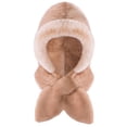 thumbnail image 5 of Guiexla Autumn Winter Warm Hat Plush Lining Windproof Integrated Headwear Scarf for Women Cold 3 in 1 Neck & Ears Warmer Plush Hat for Motorcycle Bike Cycling Skiing Hiking, 5 of 8