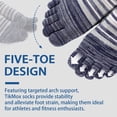 thumbnail image 2 of likloks 3 Pairs Cotton 5 Toe Socks for Men & Women, Breathable Moisture Wicking Low Cut Striped Athletic Socks for Running, Cycling & Sports Medium, 2 of 6