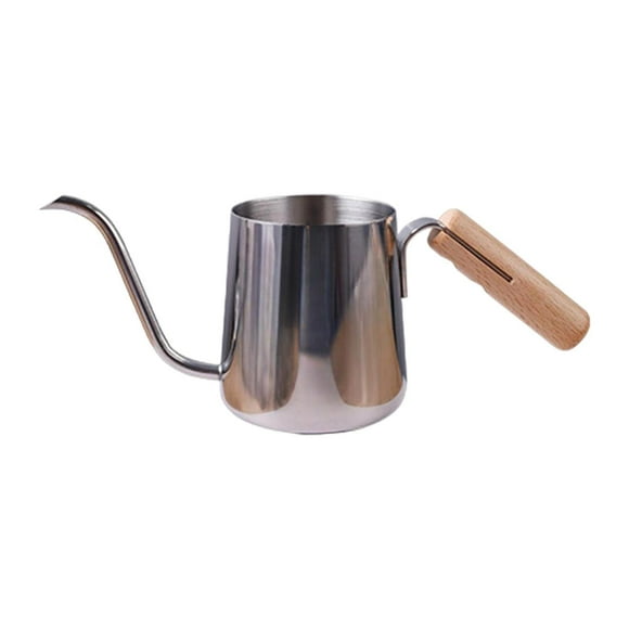 Rongfmy Cafetière à Filtre avec Bouilloire de 250 ml, Bec à Poignée en Bois Anti-Chaleur de 4 mm, Col de Cygne