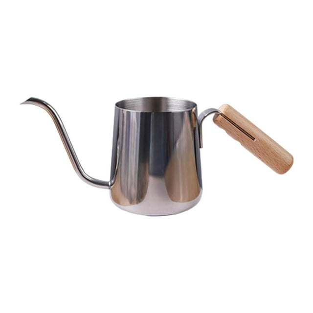 yingyy Stainless Steel Goneck Coffee Kettle Easy To Control Water Ergonomic Handle Coffee Drip Kettle Vertical Sturdy Silver 250ml