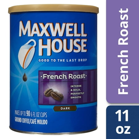 Maxwell House Dark French Roast Ground Coffee, Caffeinated, 11 oz (Best Pre Ground Coffee For French Press)