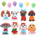 thumbnail image 1 of Uds. De bonitos adornos de figuras de cachorro, decoración para tartas, miniperro de resina y juguetes de globos, figuras de animales de granja en miniatura, 1 of 5