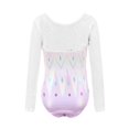 thumbnail image 4 of UJNDER Girl's Long Sleeve Dance Gymnastics Leotard with Rhinestone Glitter Print Pants and Headband Outfits for Girls,05_Purple,5-6 Years, 4 of 9