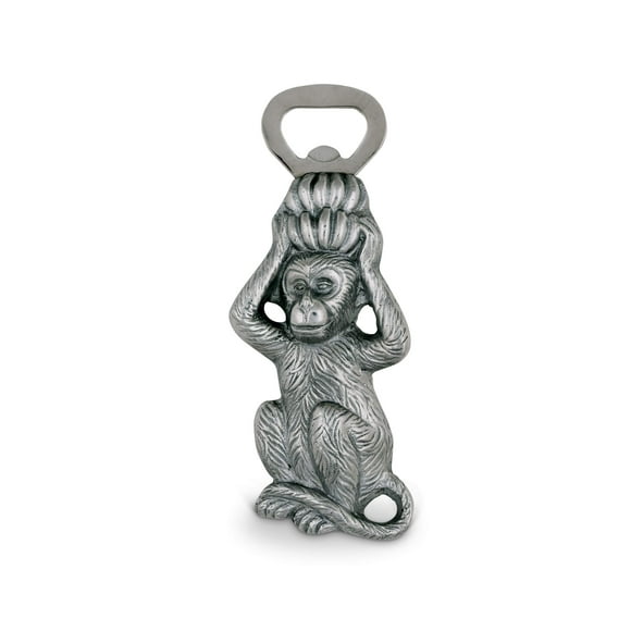 Arthur Court Aluminum Monkey Bottle Bar Beer Opening Tool Statue Figurine Decoration Object 6 inch Long
