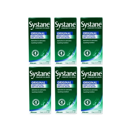 6 Pack - Systane Original Long-Lasting Dry Eye Relief, Refreshes & Lubricates, Soothing Comfort, 0.5 FL OZ (15ml)