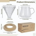thumbnail image 2 of Pour Over Coffee Maker 600ml/20oz, Glass Carafe for Brewing Instant Coffee with Funnel Dripper Filter, Teapot Kettle Drip Coffee Maker Set for Home and Office, 2 of 5