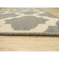 thumbnail image 4 of Handmade Wool Gray Contemporary Trellis Flatweave Revesible Moroccan Rug, 4 of 5