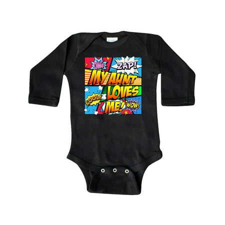 

Inktastic My Aunt Loves Me Gift Baby Boy or Baby Girl Long Sleeve Bodysuit