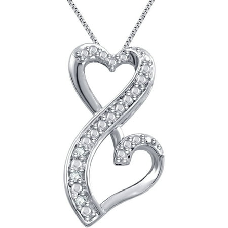Diamond Accent Silver Tone Infinity Heart Pendant, 18" Chain